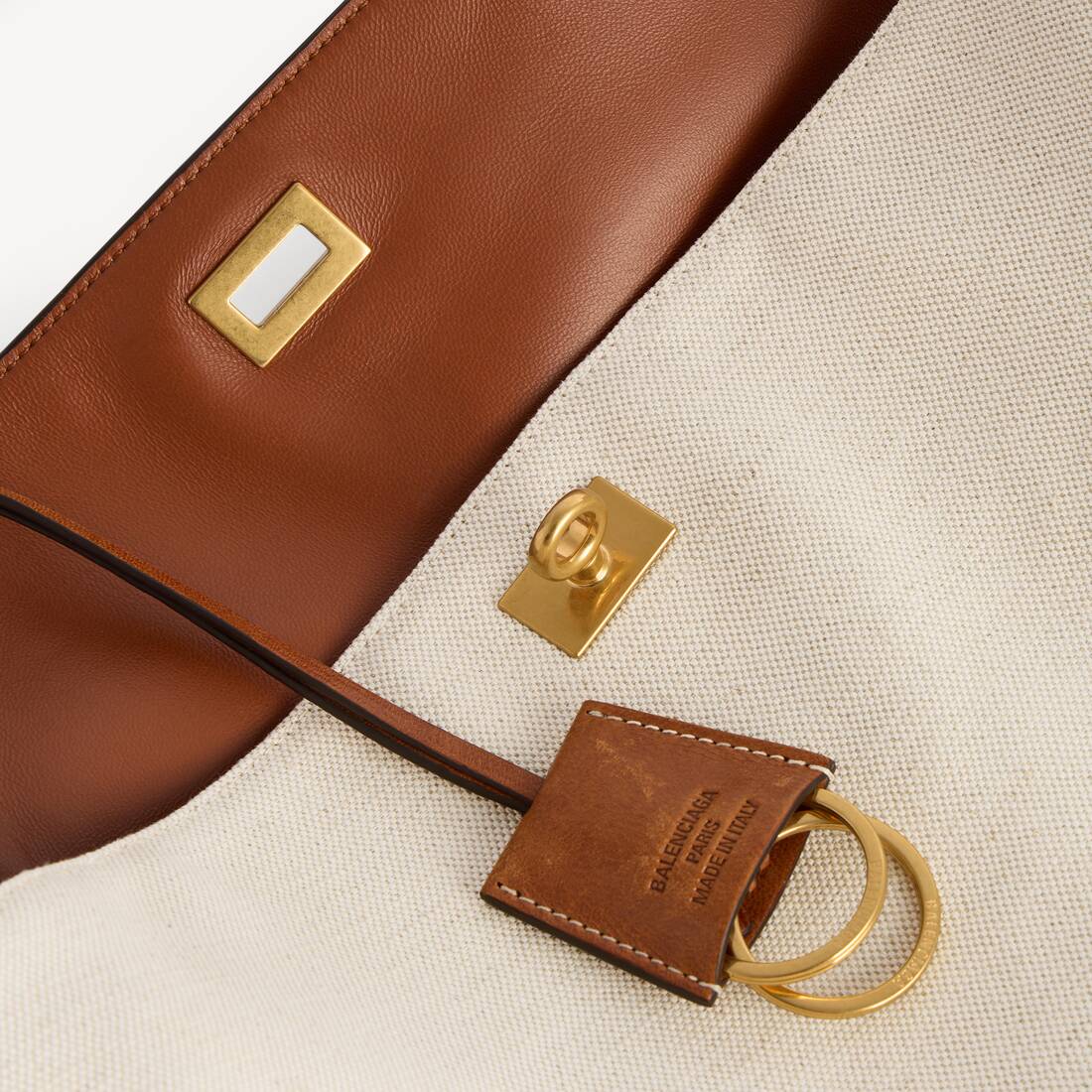 Sac &Agrave; Main Rodeo Moyen pour Femme en Beige/brun Clair Cowboy | Balenciaga Monaco FR - Image 6