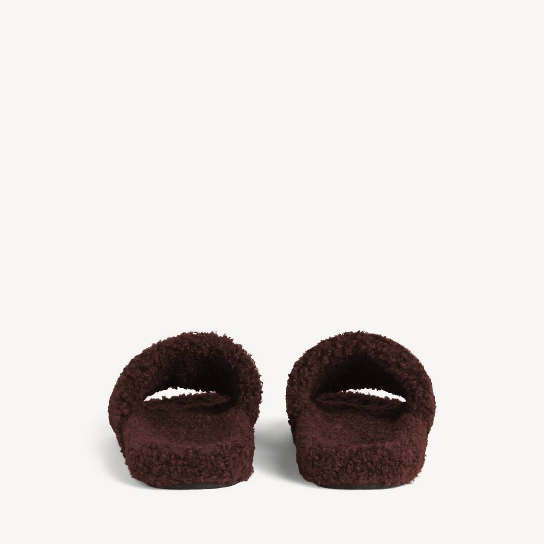 Men's Furry Open Mule in Ch&acirc;taigne | Balenciaga Australia EN - Image 5