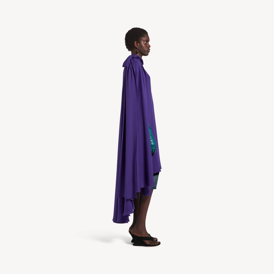 Robe Cape pour Femme en Violet | Balenciaga France FR - Image 3