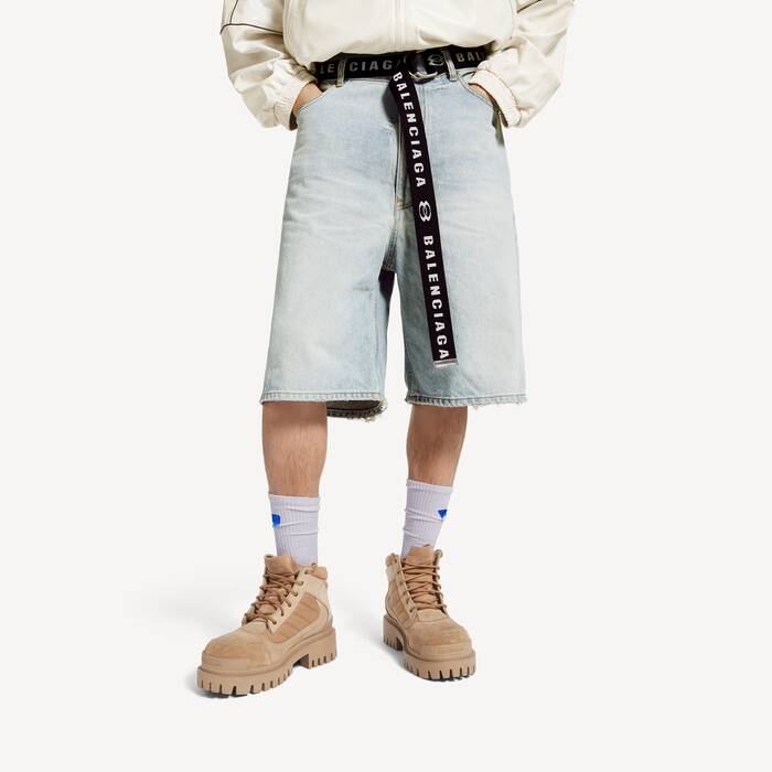 Homme's Short Ceintur&eacute; in Bleu Clair - Homme | Balenciaga France FR - Image 3