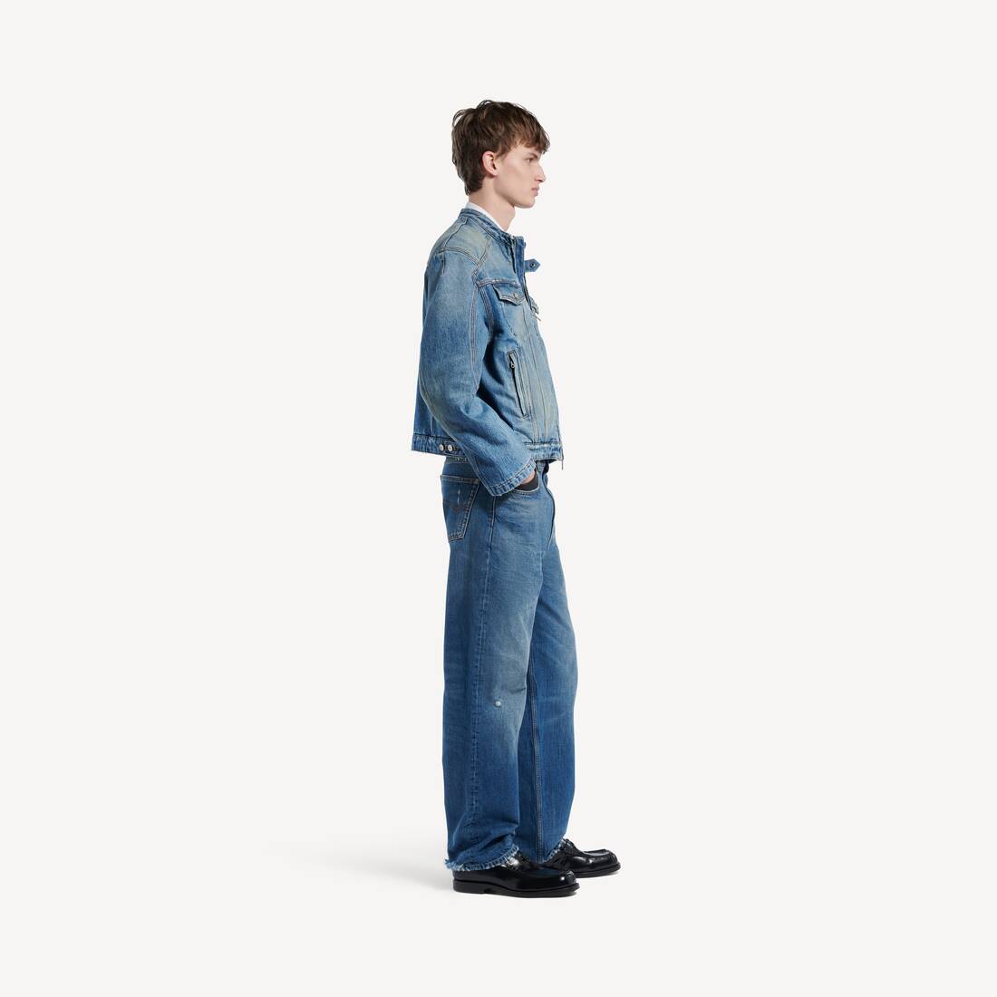 ダークブルー の メンズ Squeeze デニム モーターサイクルジャケット | Balenciaga 日本 JA - Image 3