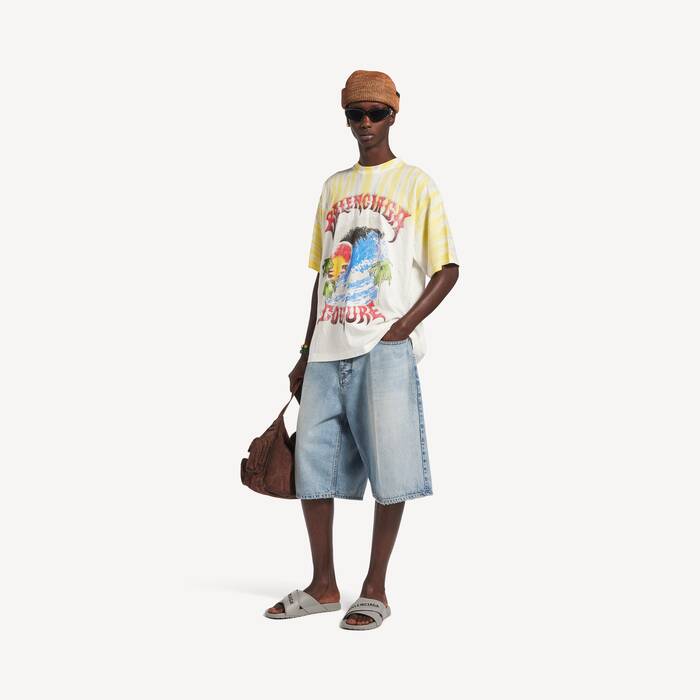 Men's Extreme Tie Dye Medium Fit T-shirt in White - Men | Balenciaga Canada EN - Image 3