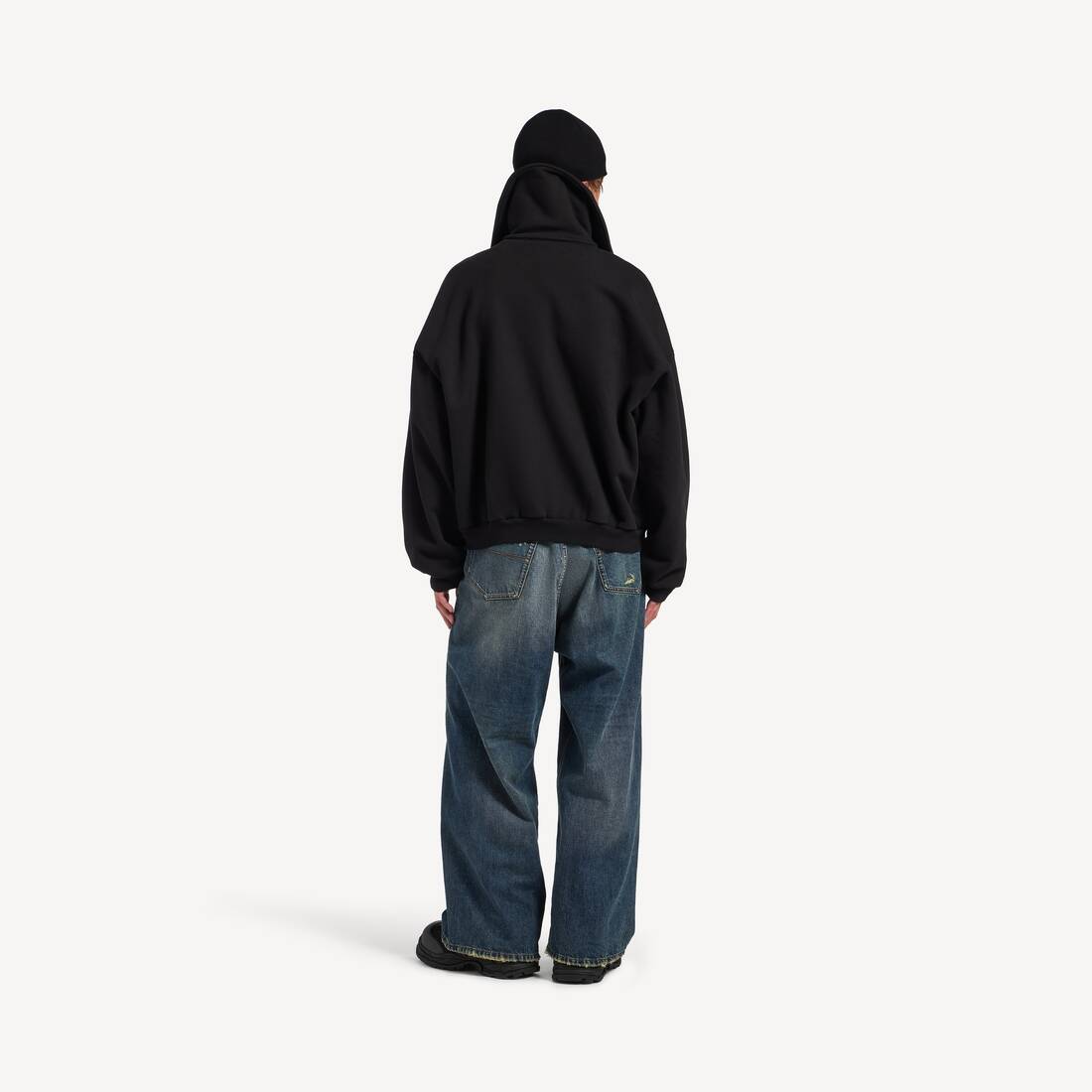 Men's Bodies Round Fit Zip-up Hoodie in Black | Balenciaga Republic Of Korea EN - Image 4