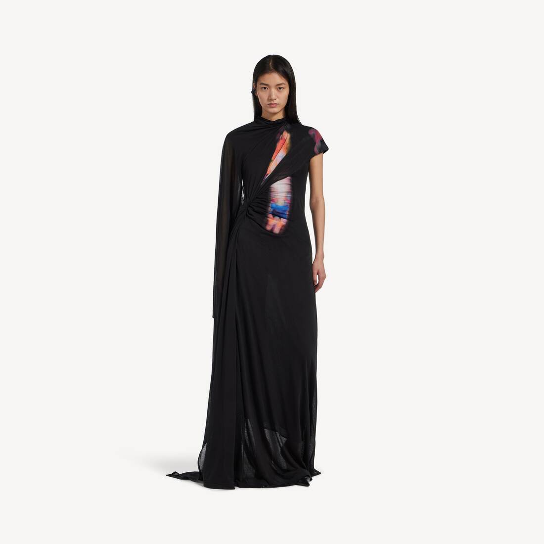 Stained Glass Drapiertes Cape-kleid f&uuml;r Damen in Schwarz | Balenciaga Deutschland DE - Image 2
