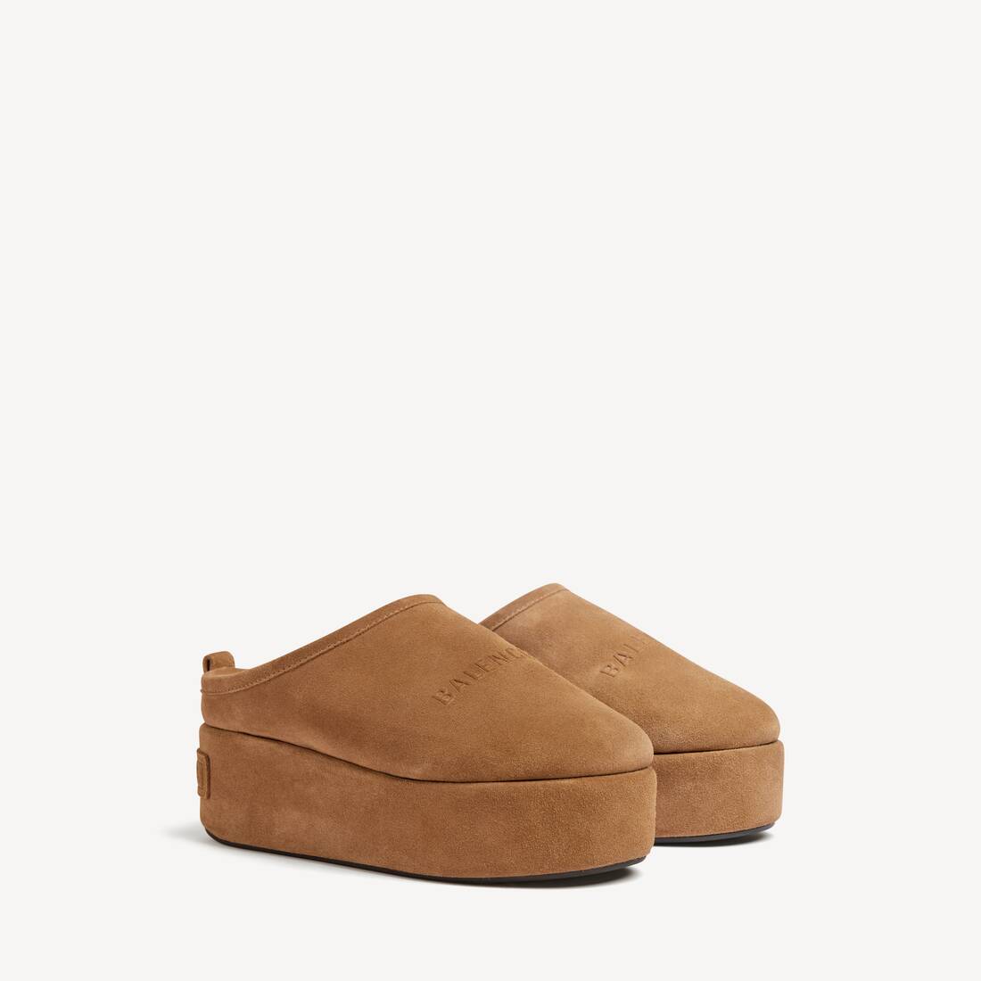 Mule &Agrave; Plateforme Alaska Soft pour Femme en Marron/blanc | Balenciaga France FR - Image 2