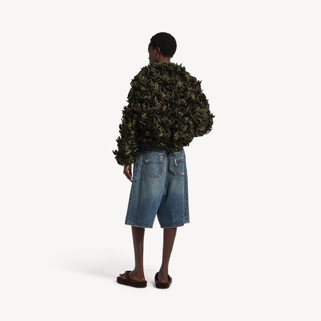 Women's Flowers Cocoon Bomber in Khaki | Balenciaga United Kingdom EN - Image 4