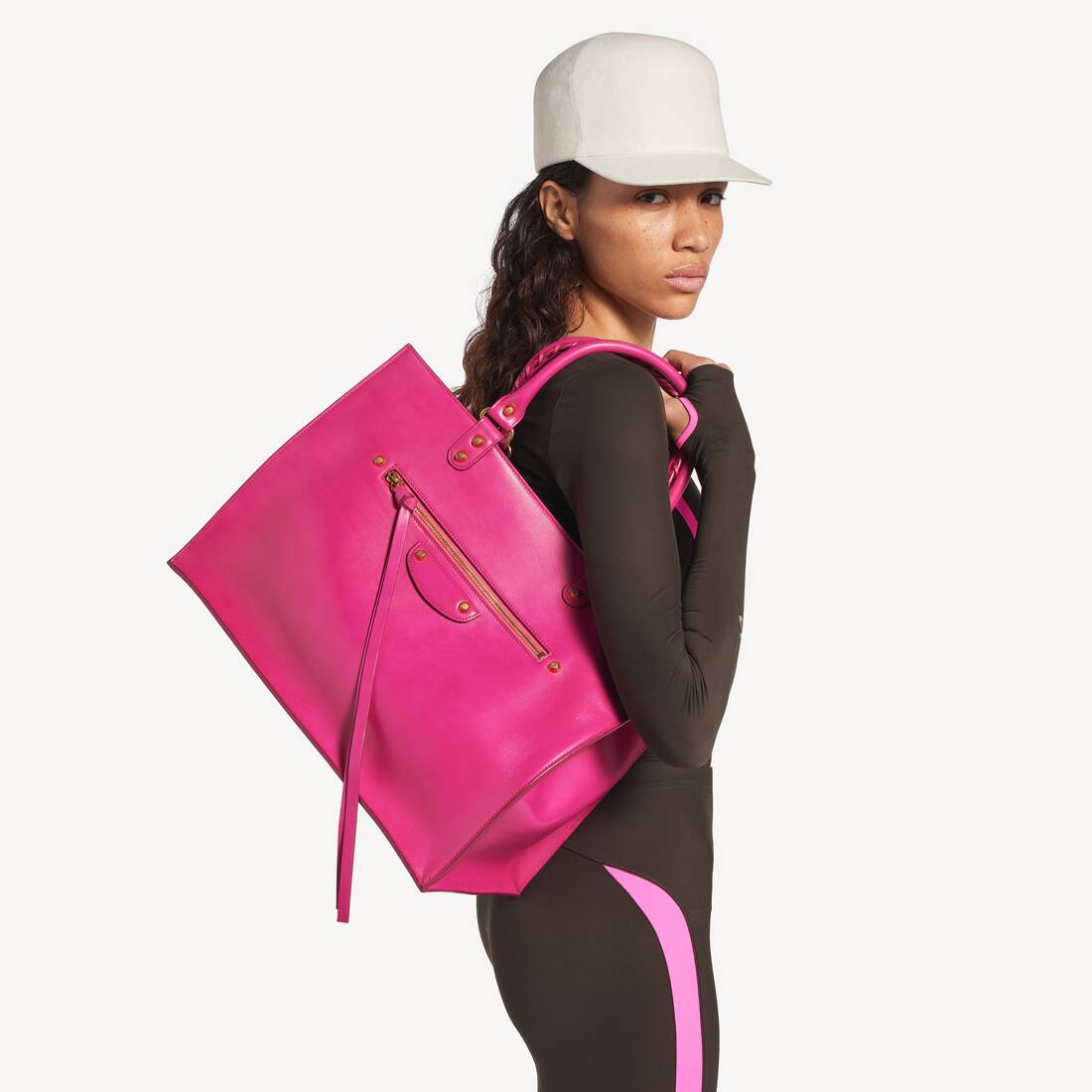 Women's Le City Sleek Tote Bag Large in Hot Pink | Balenciaga Germany EN - Image 8