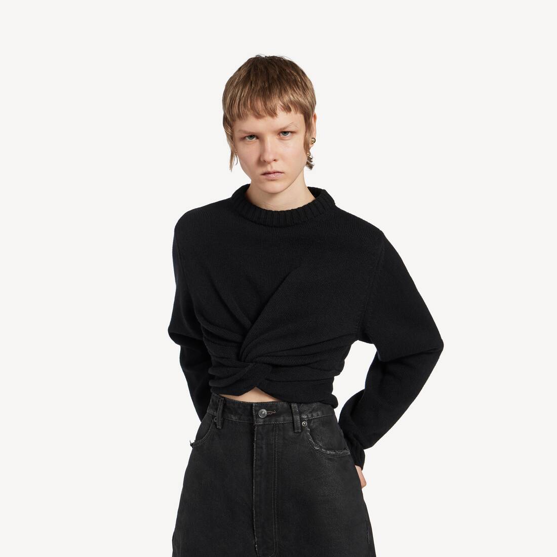 Maglione Girocollo da Donna in Nero | Balenciaga Italia IT - Image 5