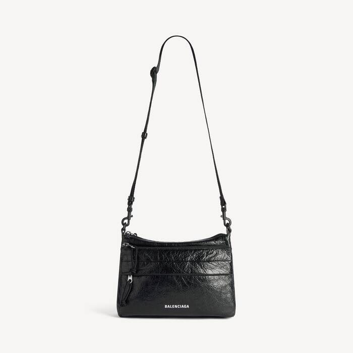 Men's Explorer Double Pouch Messenger Bag in Black - Men | Balenciaga Canada EN - Image 1