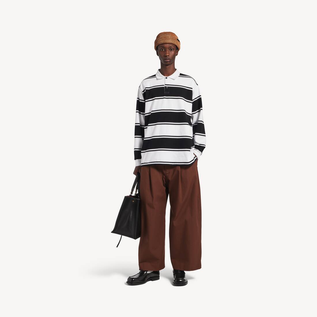 Men's Long Sleeve Polo in Black/white | Balenciaga United States EN - Image 2
