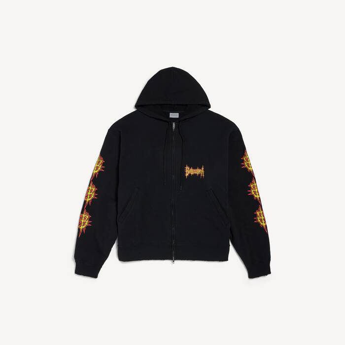 balenciaga sacr&eacute; c&oelig;ur oversized zip-up hoodie