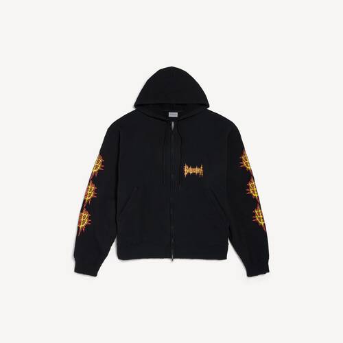balenciaga sacr&eacute; c&oelig;ur oversized zip-up hoodie