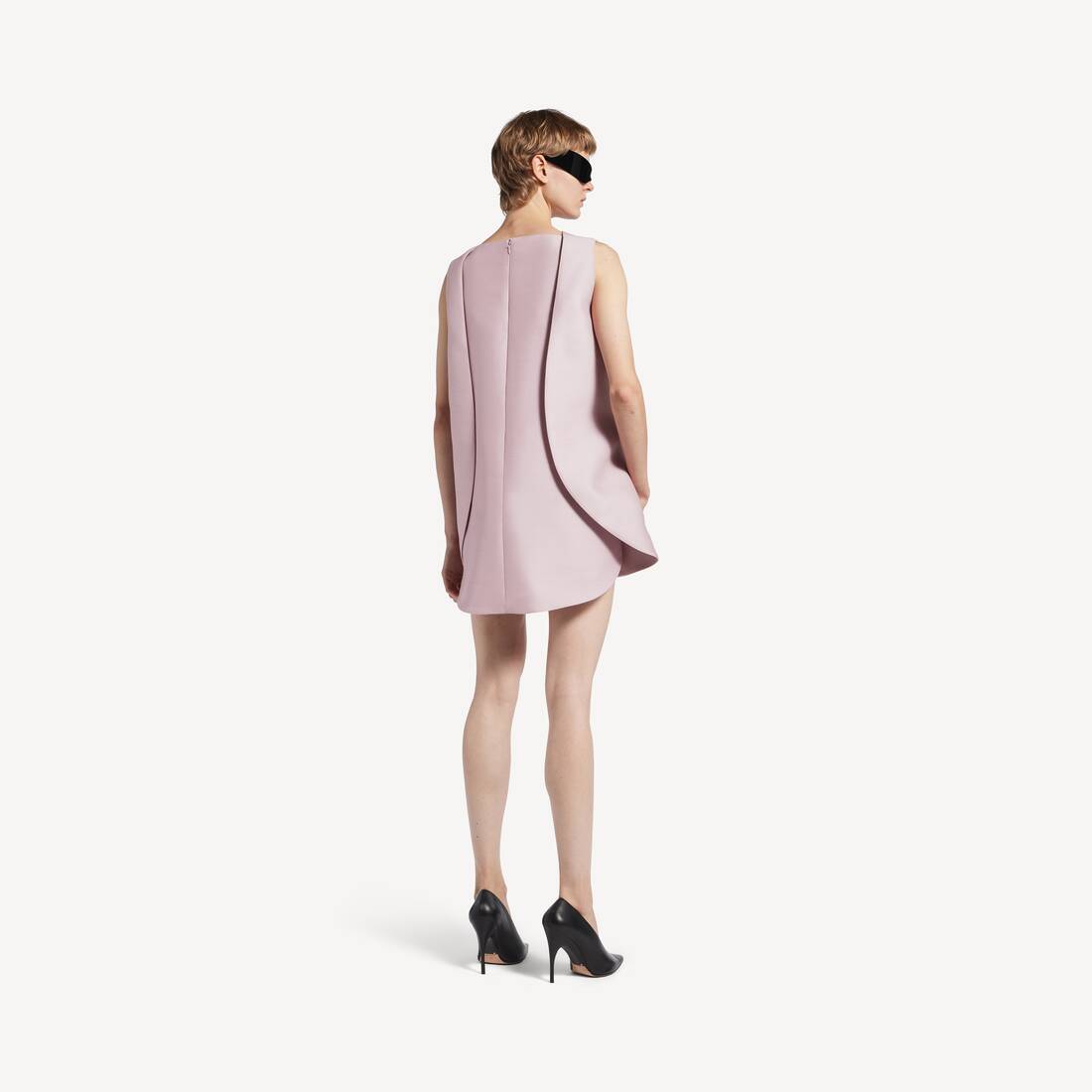 Women's Mini Sack Dress in Dusty Pink | Balenciaga United Arab Emirates EN - Image 4