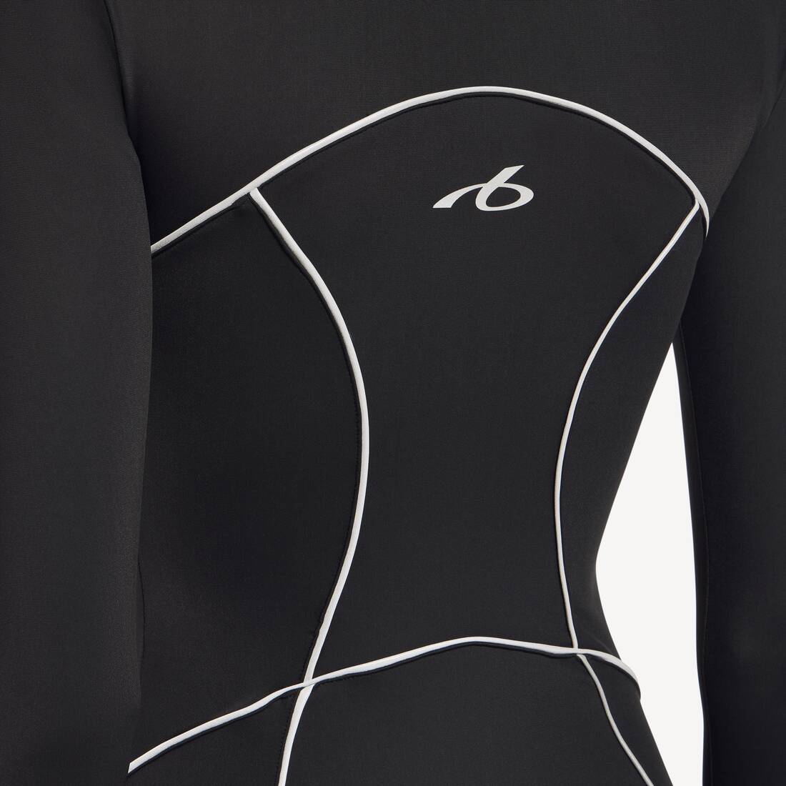 Women's Techwear Short Long Sleeve Bodysuit in Black | Balenciaga New Zealand EN - Image 6