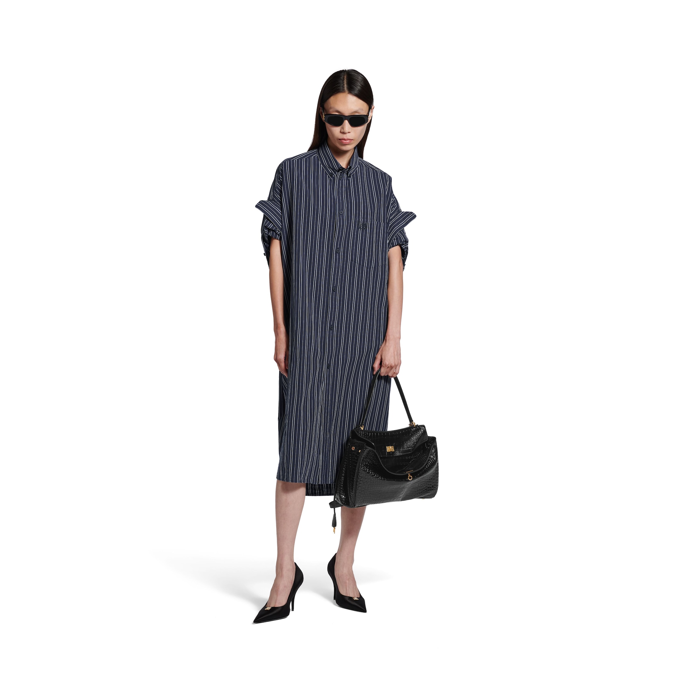tucked sleeve shirt dress