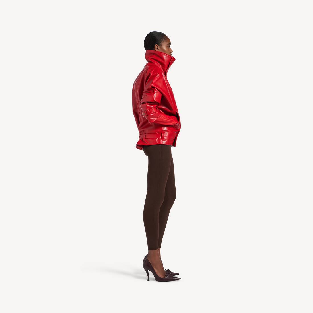Women's Techwear Leggings in Dark Brown | Balenciaga Estonia EN - Image 3