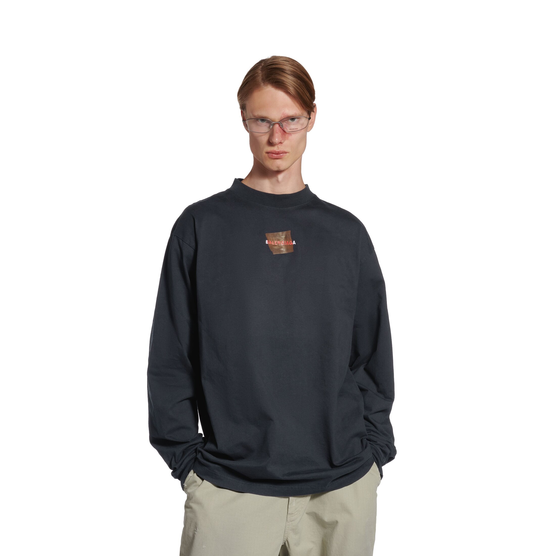 taped balenciaga back long sleeve t-shirt medium fit