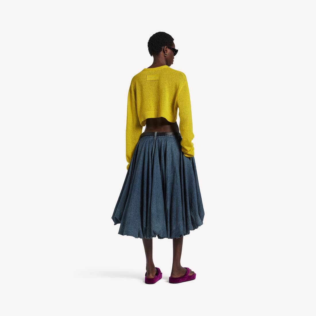 Women's Balloon Shorts in Dirty Vintage Blue | Balenciaga Taiwan Region EN - Image 4