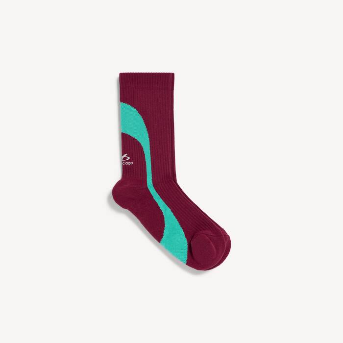 Men's Techwear Technical Socks in Burgundy/aqua - Men | Balenciaga Australia EN - Image 1