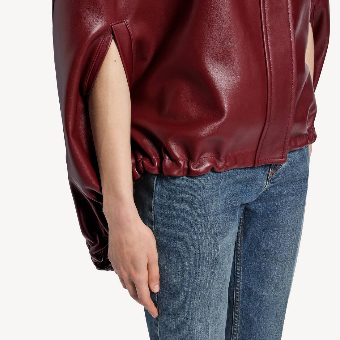 Women's Short Cape in Burgundy | Balenciaga United Kingdom EN - Image 6