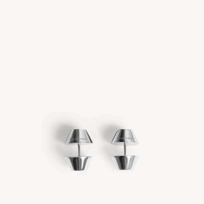 Boucles D&rsquo;oreilles City  in Argent&eacute; Brillant | Balenciaga Belgique FR - Image 1
