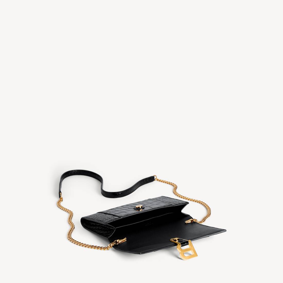 Women's Hourglass Wallet On Chain in Black | Balenciaga Italy EN - Image 4