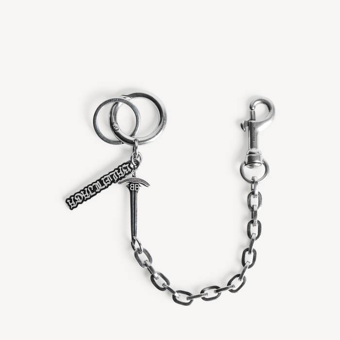 Goth Schl&uuml;sselanh&auml;nger f&uuml;r Herren in Altsilber - Herren | Balenciaga Deutschland DE - Image 1