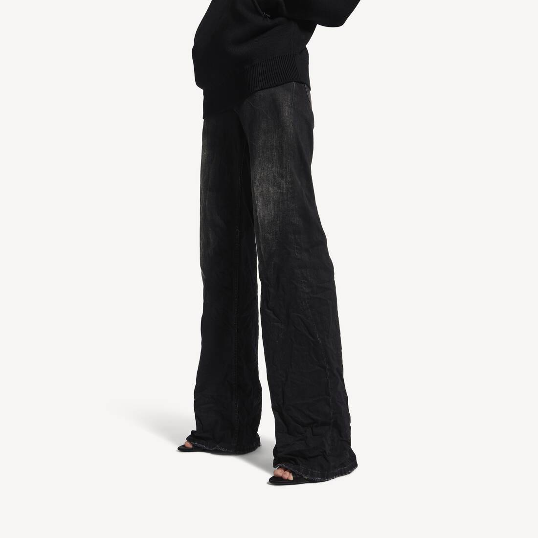 Pantal&oacute;n Con Pernera Ancha para Mujer en Negro | Balenciaga Espa&ntilde;a ES - Image 5