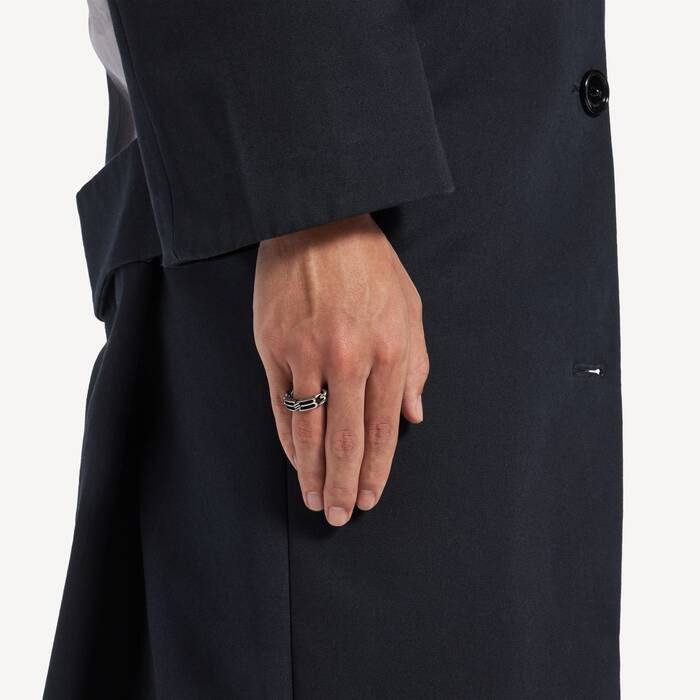 Men's Bb Icon Ring in Antique Silver - Men | Balenciaga Greece EN - Image 2