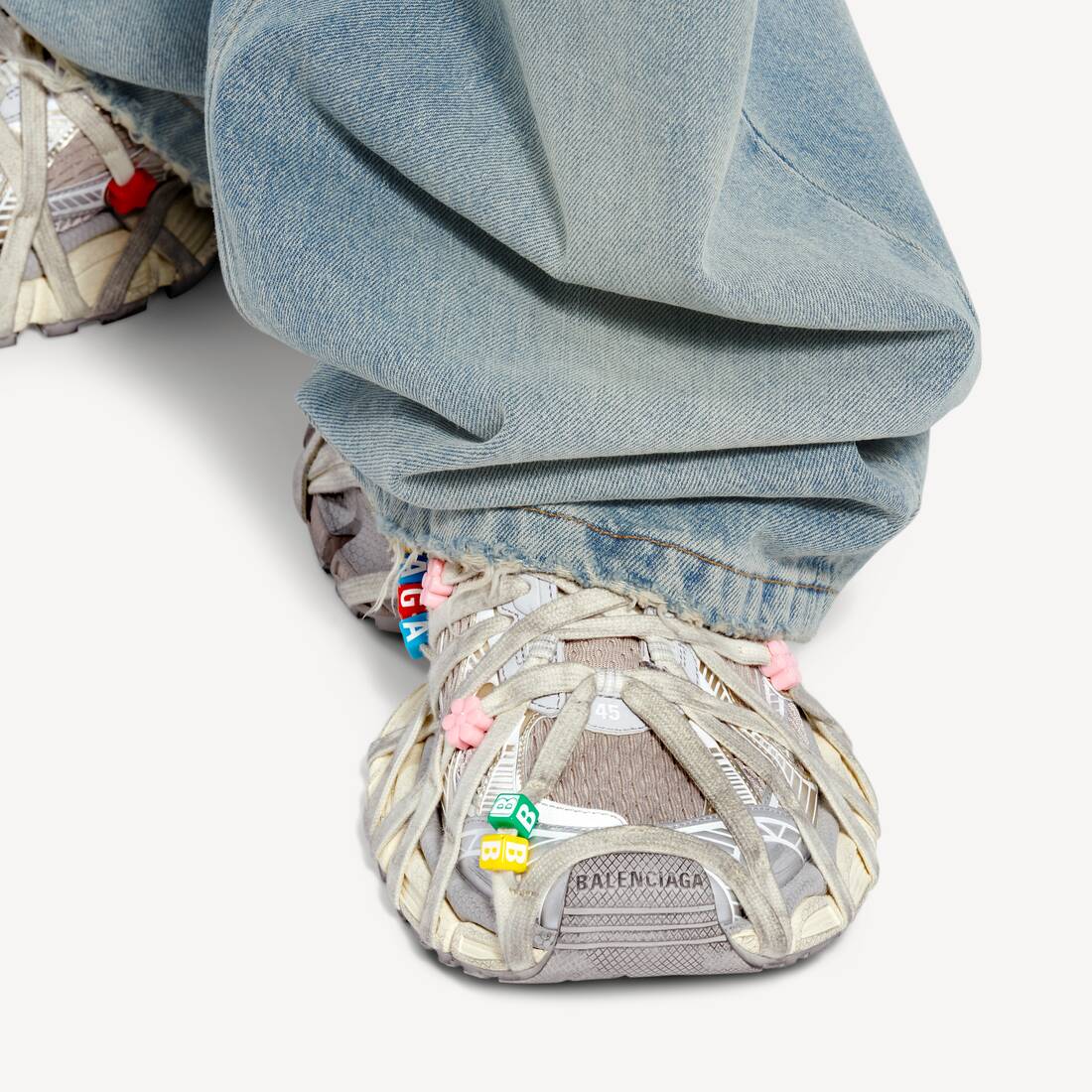 Men's 3xl Extreme Lace Sneaker in Eggshell/multicolor | Balenciaga Luxembourg EN - Image 8