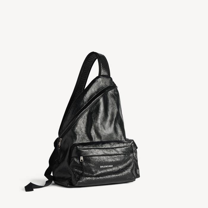 Men's Explorer Sling Backpack in Black - Men | Balenciaga United States EN - Image 2