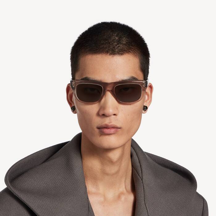 Men's Standard Square Sunglasses in Transparent Sand - Men | Balenciaga Switzerland EN - Image 2