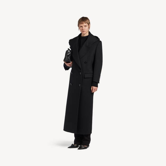 ブラック の ウィメンズ フード付きマキシコート  - ウィメンズ | Balenciaga 日本 JA - Image 1