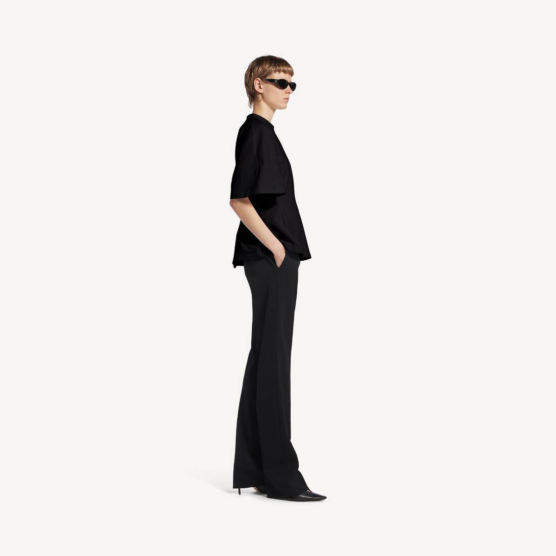 Camiseta Moldeada para Mujer en Negro | Balenciaga M&eacute;xico ES - Image 3