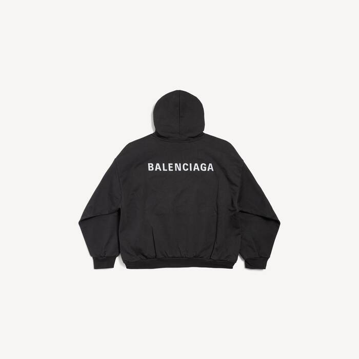 New Balenciaga Back Medium Fit Hoodie  in Black | Balenciaga France EN - Image 2