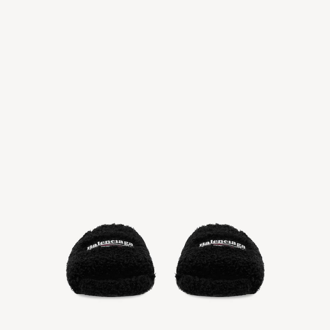 Mule Ouverte Furry pour Femme en Noir | Balenciaga Belgique FR - Image 2