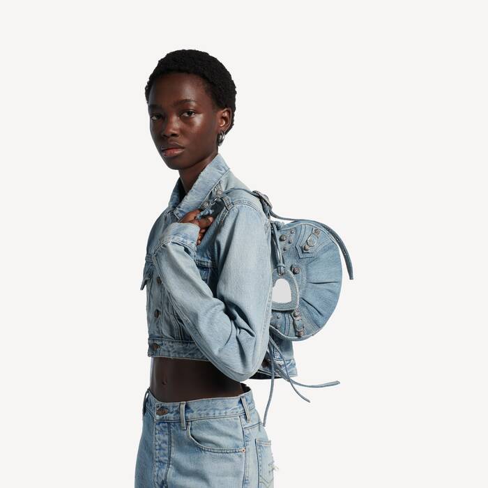 Sac Port&eacute; &Eacute;paule Le Cagole Xs pour Femme en Bleu - Femme | Balenciaga Belgique FR - Image 2