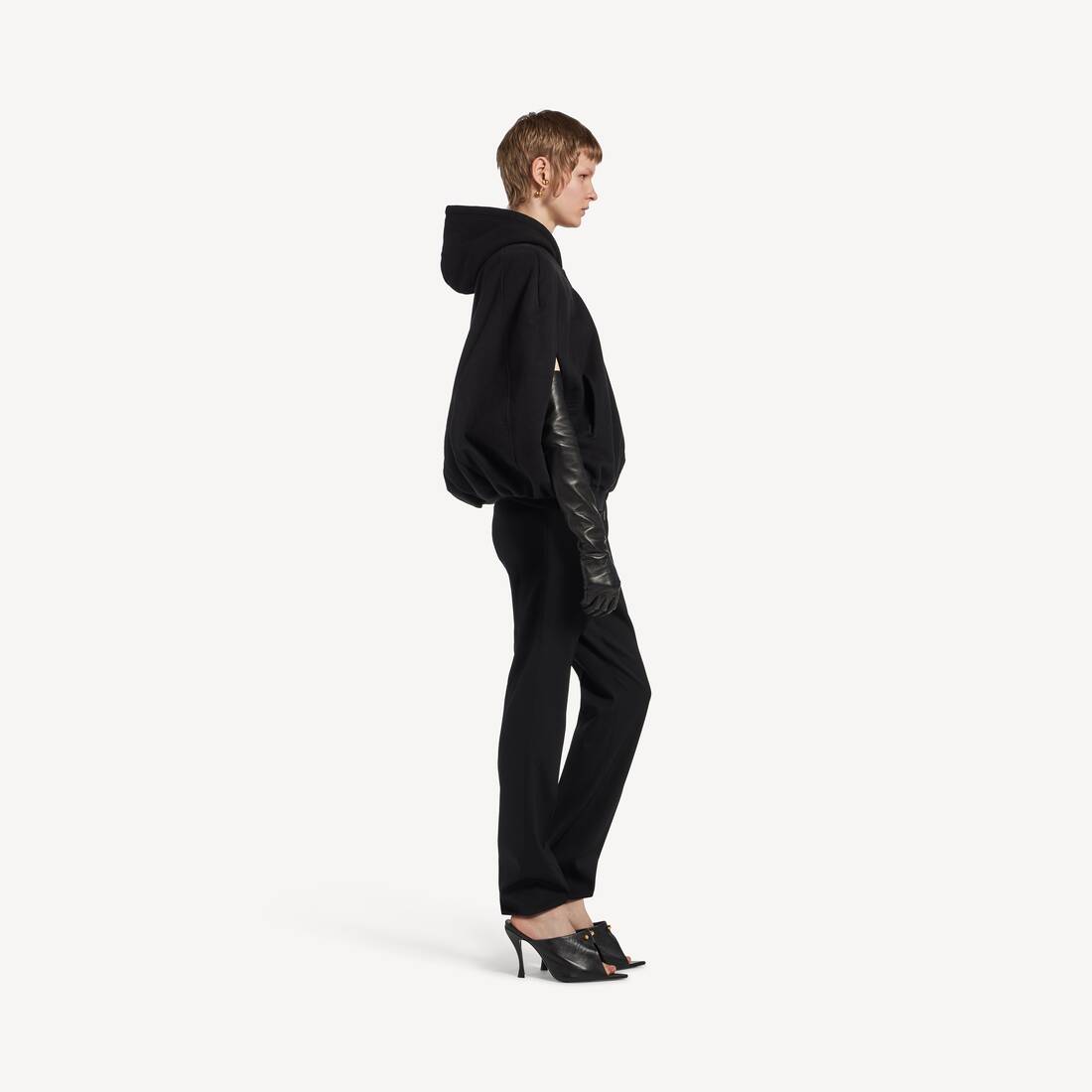 Felpa Mantella A Palloncino  da Donna in Nero | Balenciaga Italia IT - Image 3