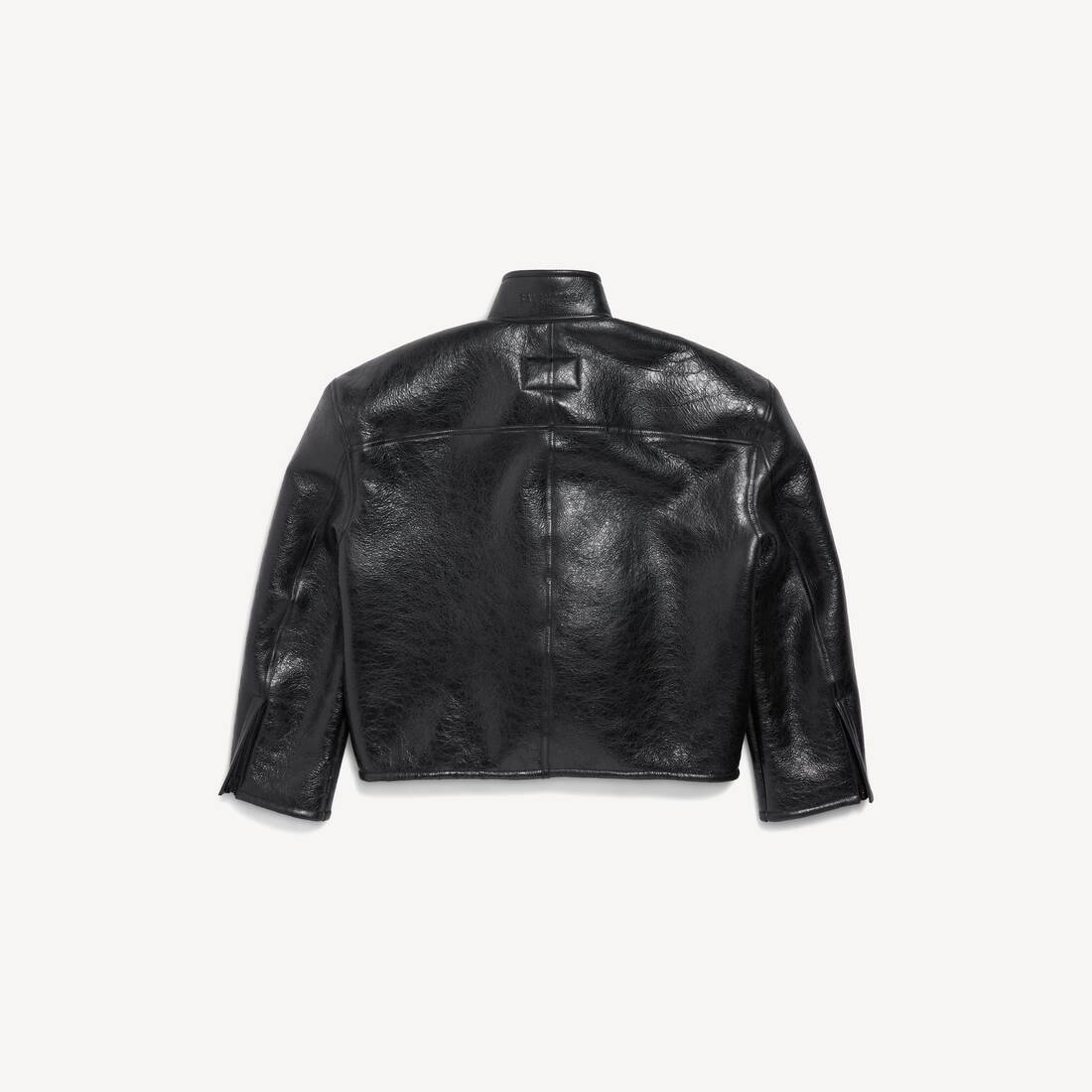 Men's Shearling Zip-up Jacket in Black | Balenciaga Estonia EN - Image 2