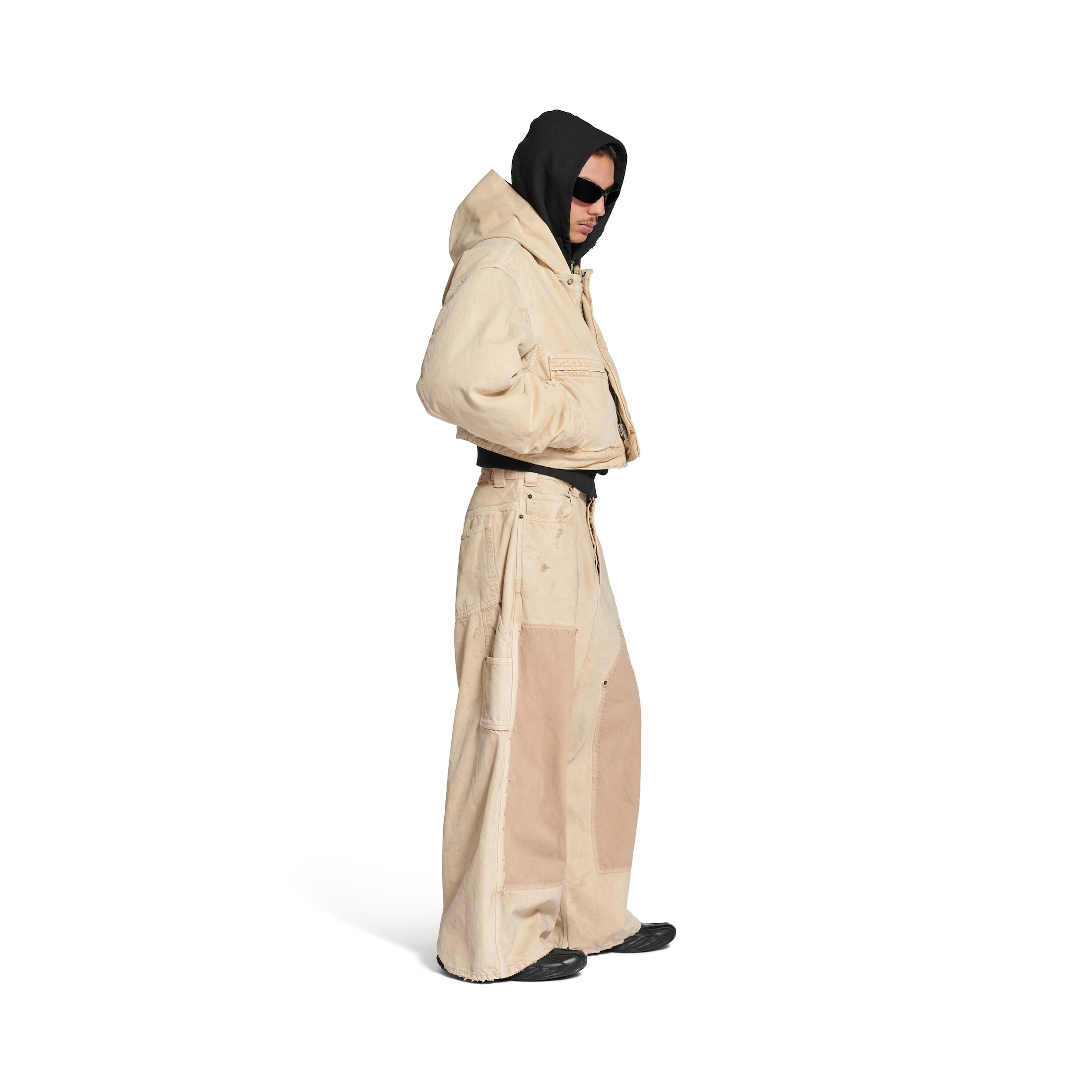 cropped hooded workwear jacket