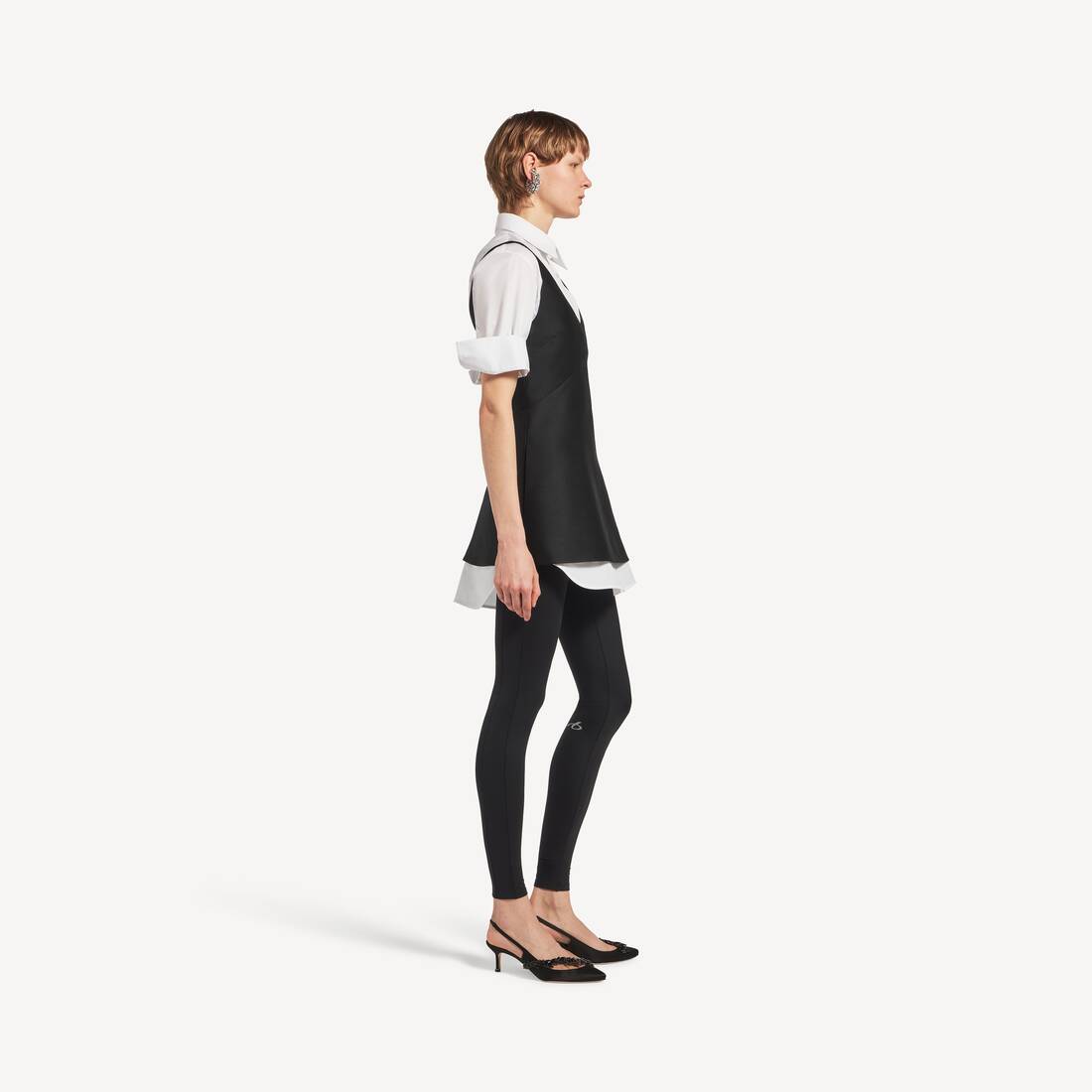 Women's Hybrid Shirt Dress in Black | Balenciaga Australia EN - Image 3