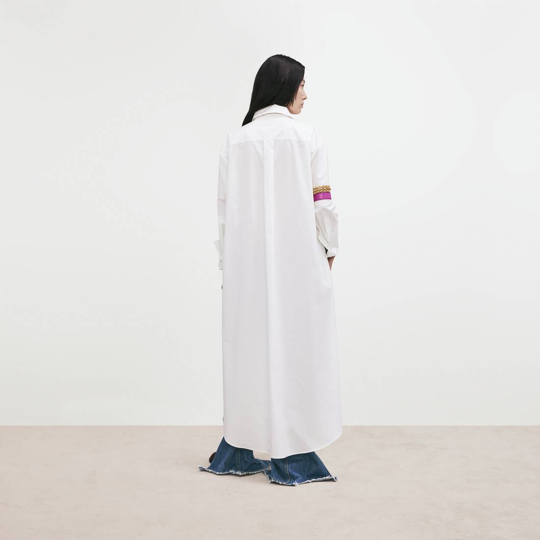 Women's Distressed Patched Jeans in Sky Blue | Balenciaga Switzerland EN - Image 4