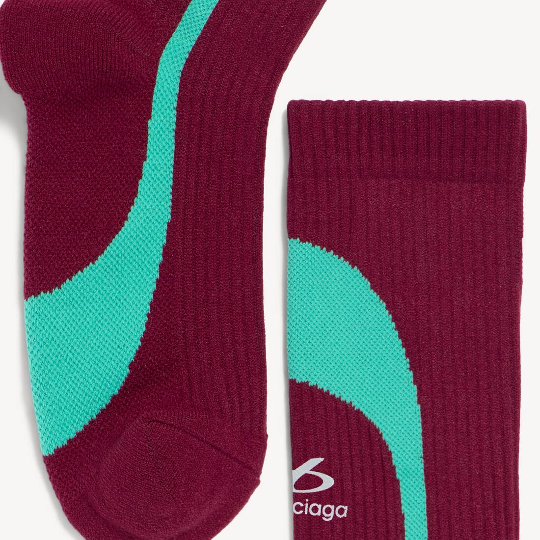 Men's Techwear Technical Socks in Burgundy/aqua | Balenciaga Australia EN - Image 3