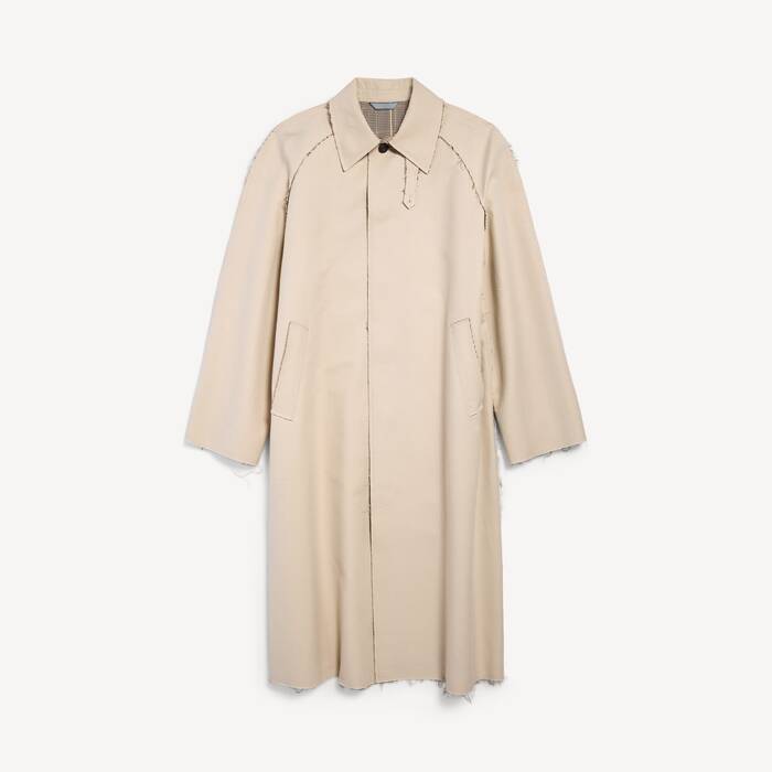 Homme's Manteau Court &Agrave; Bords Bruts in Beige - Homme | Balenciaga Belgique FR - Image 2