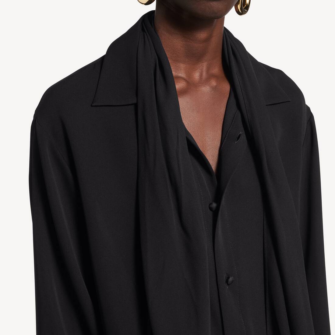 여성 스카프 셔츠 블랙 | 발렌시아가 대한민국 KO - Image 6