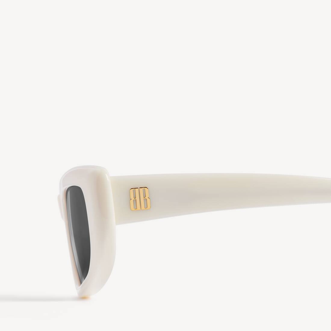 Lunettes De Soleil Rectangle Palma pour Femme en Cr&egrave;me Ivoire | Balenciaga France FR - Image 4