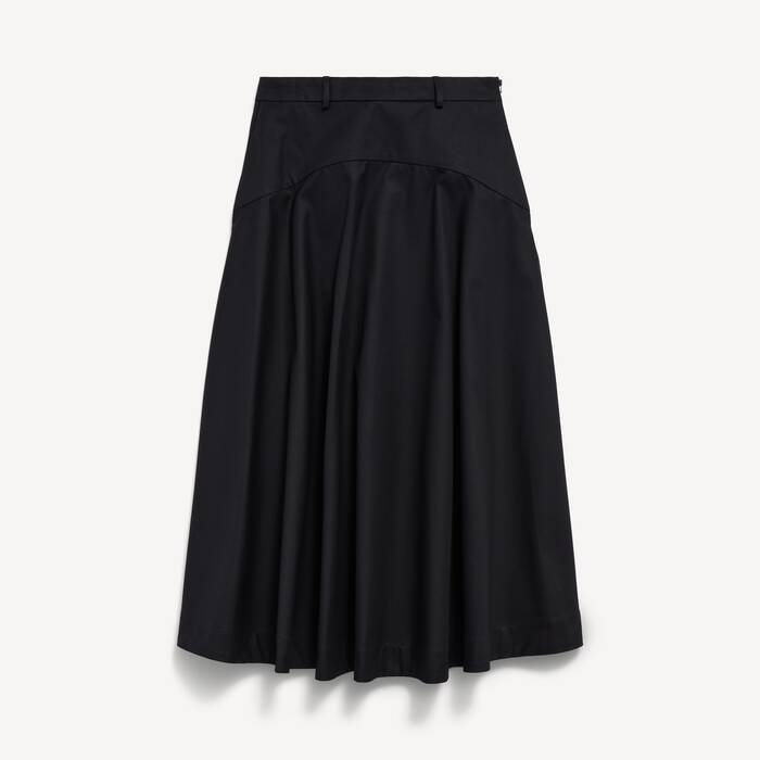 Falda De Algod&oacute;n L&iacute;nea A para Mujer en Negro - Mujer | Balenciaga Espa&ntilde;a ES - Image 1