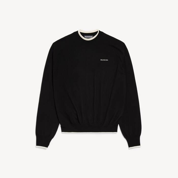 Men's Crewneck in Black/yellow - Men | Balenciaga Estonia EN - Image 2