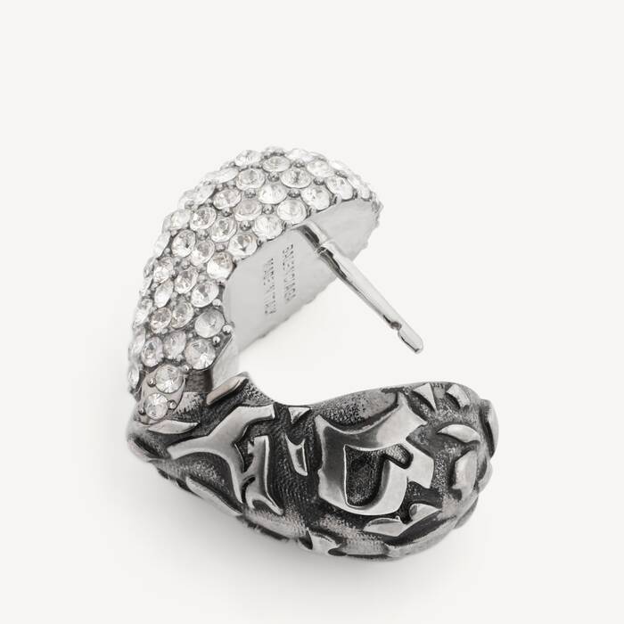 Women's Midnight Xs Earrings in Silver - Women | Balenciaga Hong Kong SAR EN - Image 3