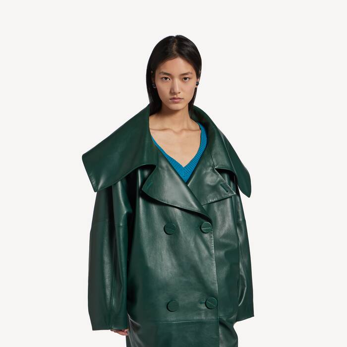 ボトル グリーン の ウィメンズ オープンカラー ダブルブレストジャケット  - ウィメンズ | Balenciaga 日本 JA - Image 3